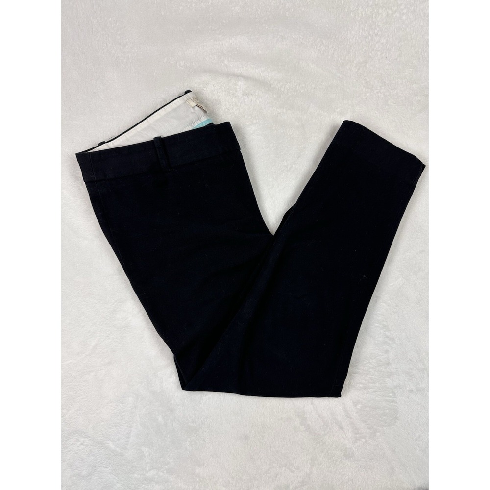 J‎ Crew Pants 8R Womens Side Zip Black Skinny Casual Stretch Modern Mid Rise